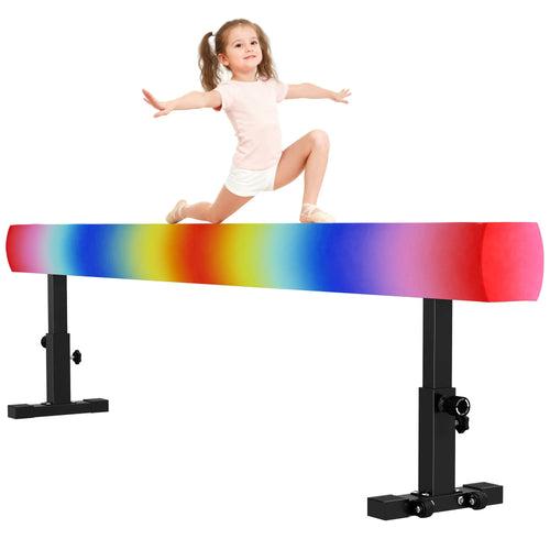 7.5ft Adjustable Gymnastics Balance Beam With Wheels, Training Equipment