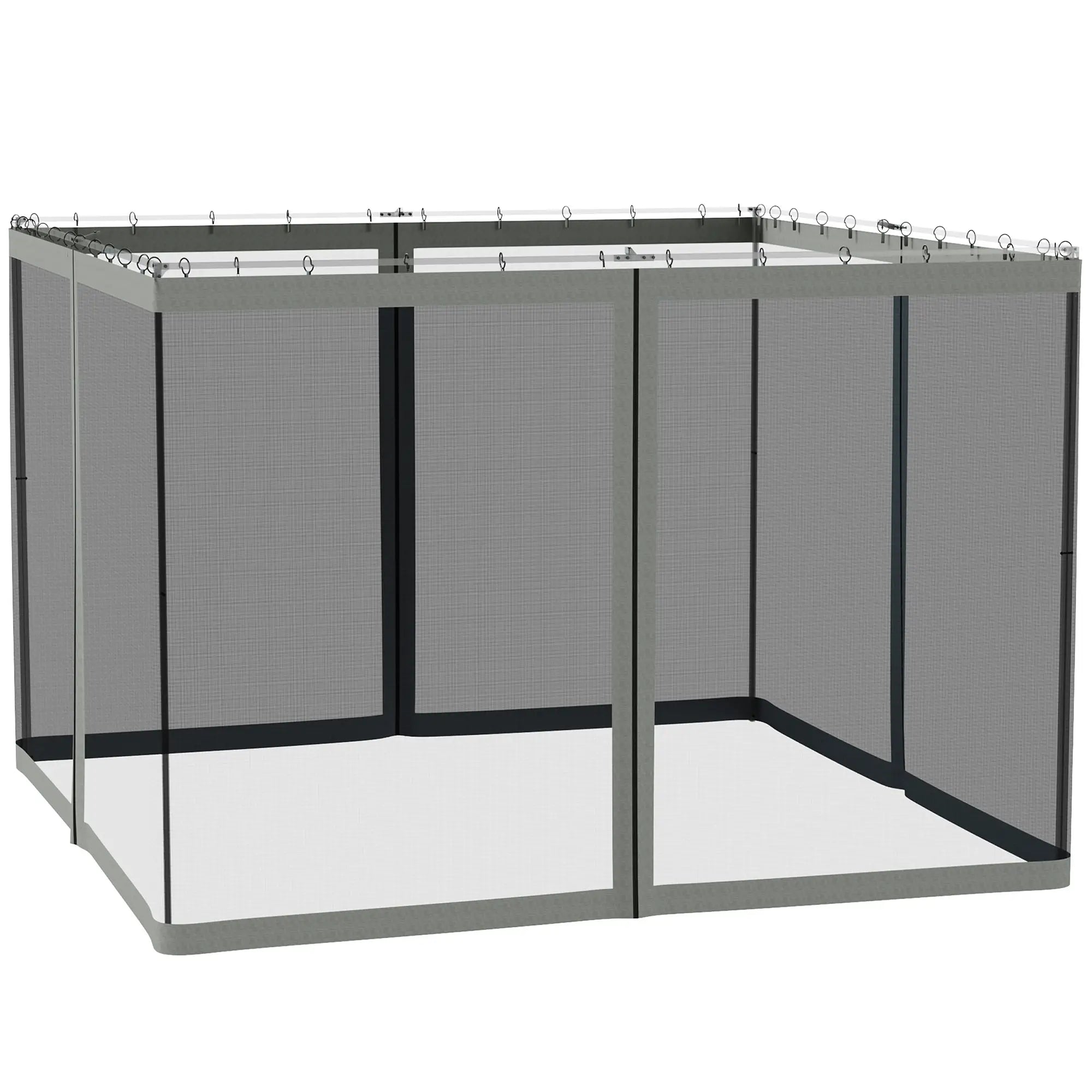 Replacement Mosquito Netting For Gazebo, 10' X 10', With Zippers, Black Gazebo Sidewalls Black, Dark Grey at Gallery Canada
