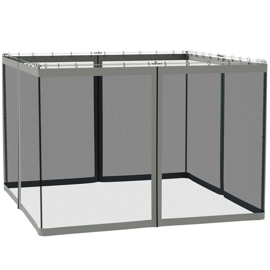 Replacement Mosquito Netting For Gazebo, 10' X 10', With Zippers, Black Gazebo Sidewalls Black, Dark Grey at Gallery Canada