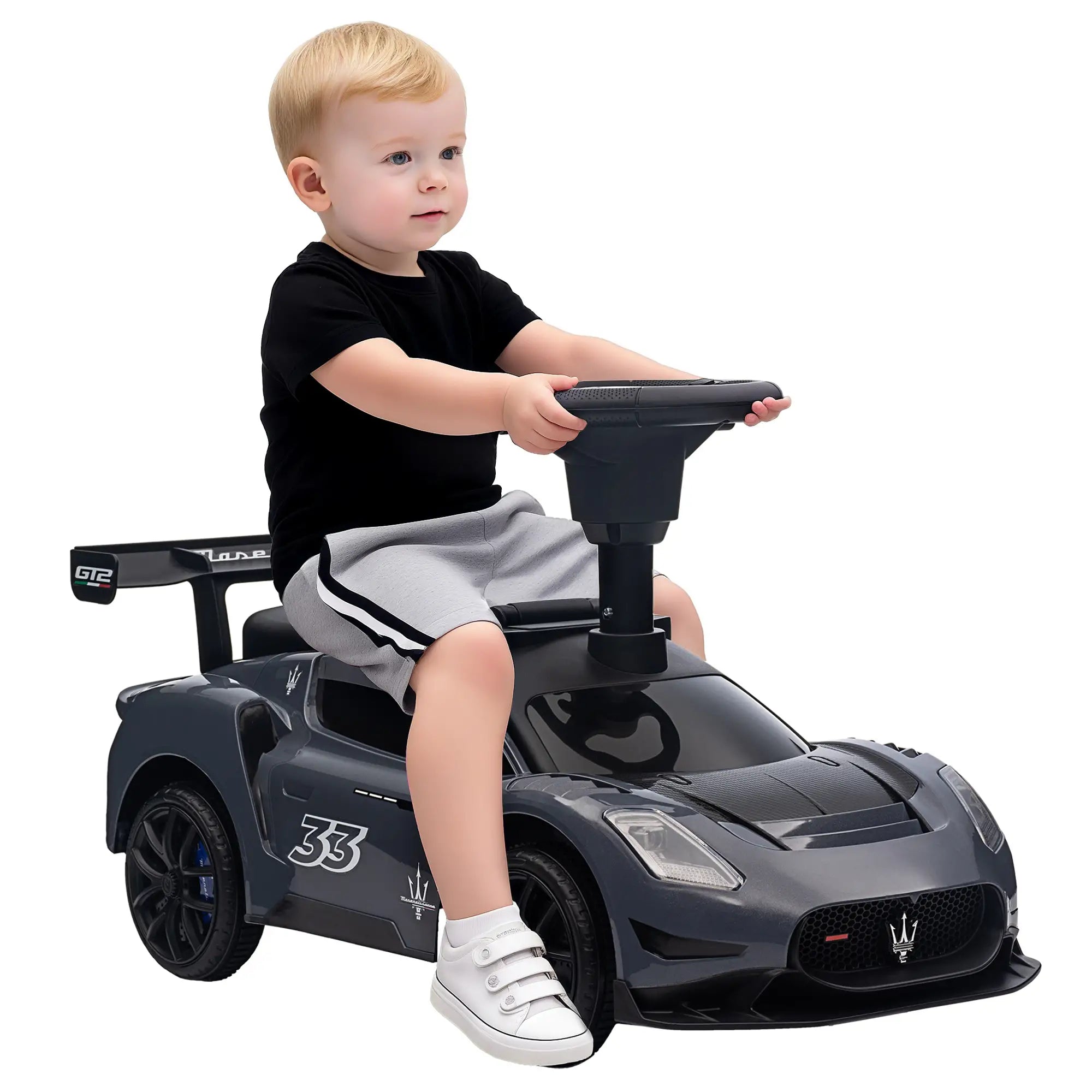 Maserati GT2 Baby Sliding Car, Storage, Music, Horn, 18-60 Months, Grey Push Cars for Toddlers at Gallery Canada
