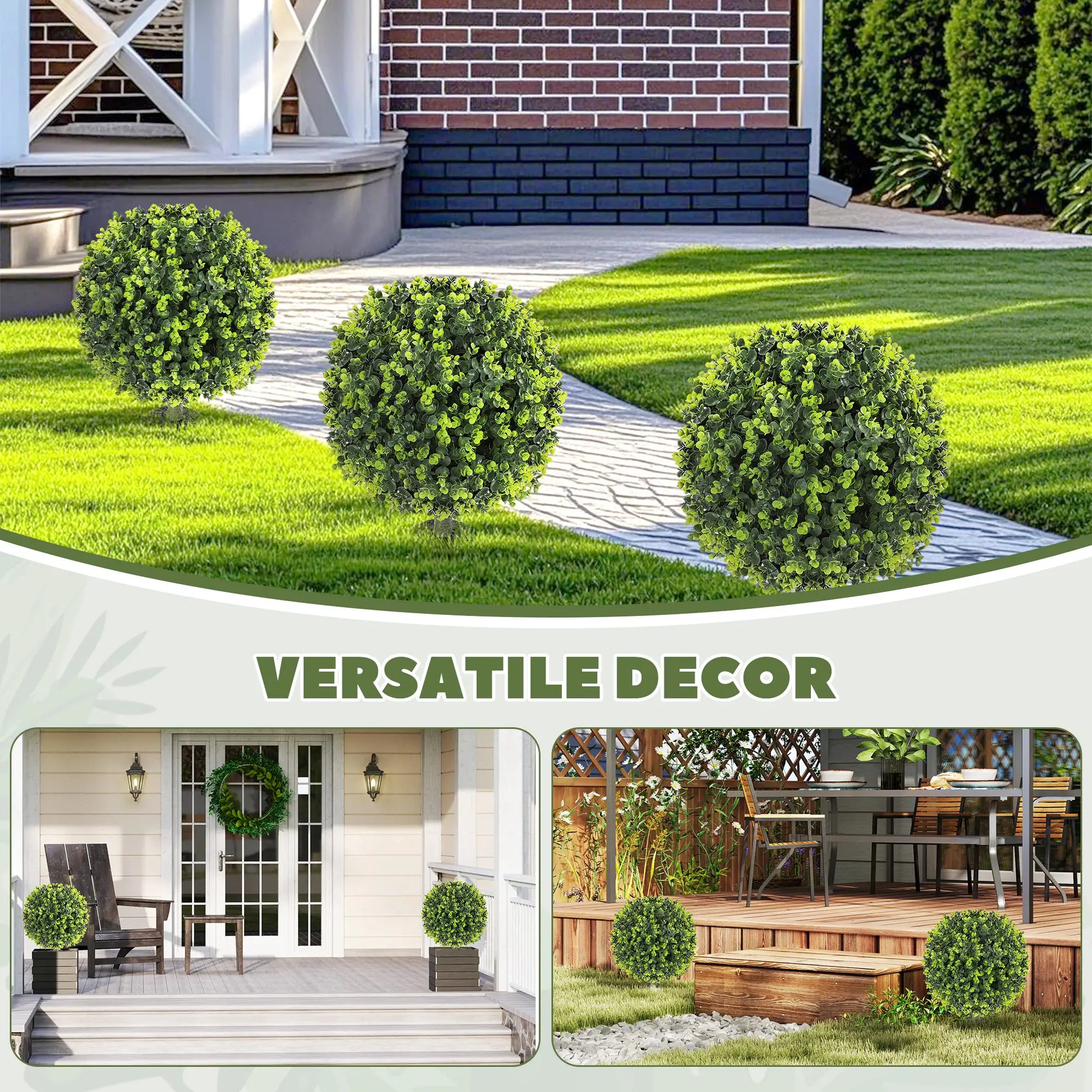 2 Pack 1.3ft Artificial Eucalyptus Topiary, UV Resistant Faux Greenery Artificial Trees at Gallery Canada