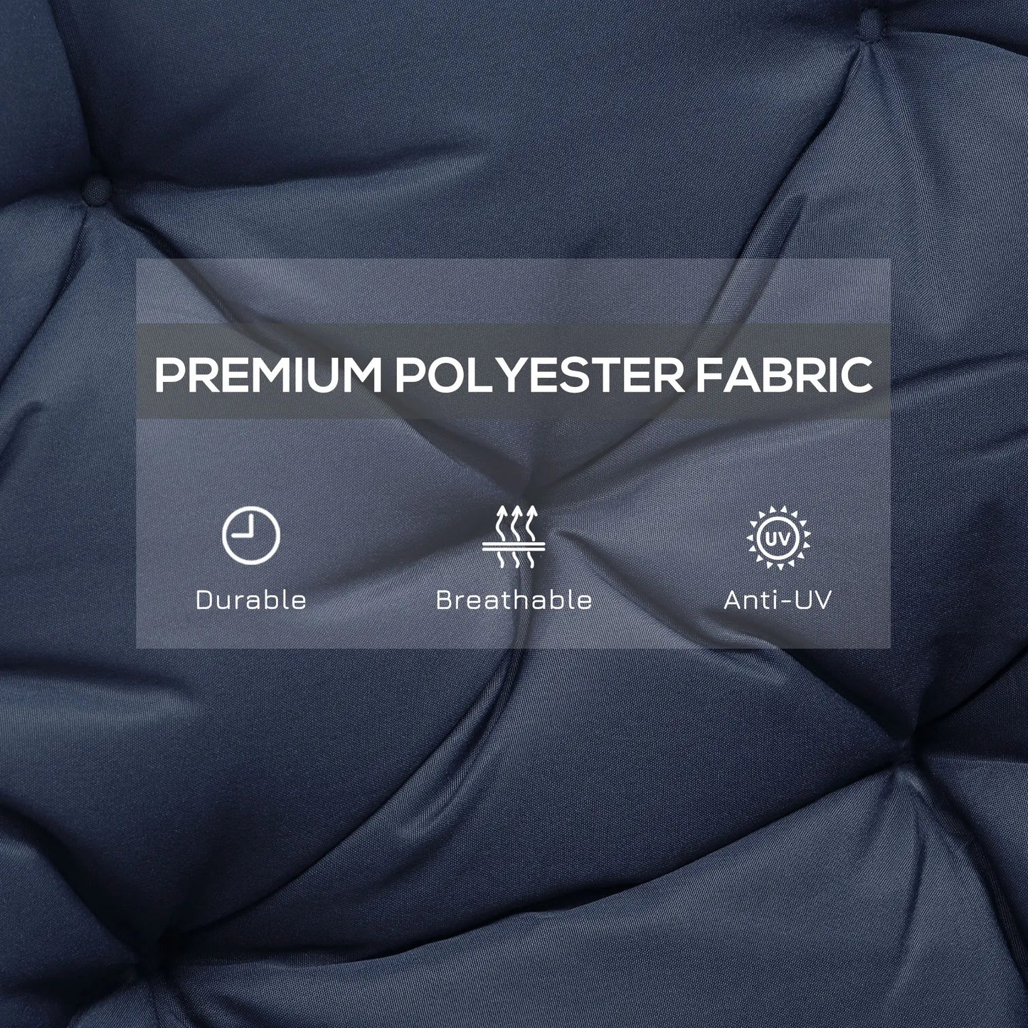 2 Seater Garden Bench Cushion, Thick Outdoor Non-Slip, 52" x 43" x 4", Navy Blue Patio Chair Cushions at Gallery Canada