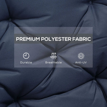 2 Seater Garden Bench Cushion, Thick Outdoor Non-Slip, 52" x 43" x 4", Navy Blue Patio Chair Cushions at Gallery Canada