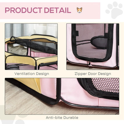 49-Inch Large Pet Playpen, Portable Dog Cat Cage, Carry Bag, Pink Houses, Kennels & Pens at Gallery Canada