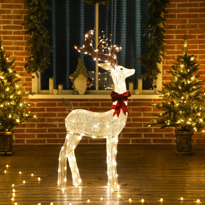 4.4FT Lighted Christmas Deer, Rotating Head, 123 LED Lights, Outdoor Waterproof Christmas Decorations at Gallery Canada
