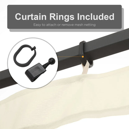 Replacement Mosquito Netting, Gazebo 12' x 12', Cream White, Black Gazebo Sidewalls at Gallery Canada