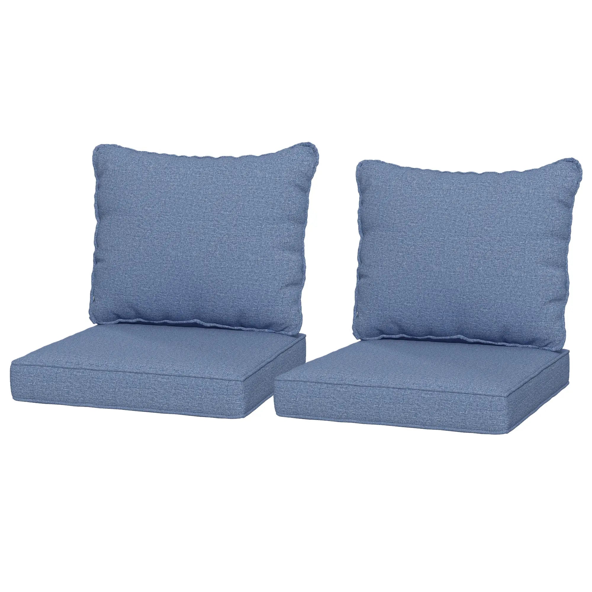 4-Piece Patio Chair Cushion Set, Indoor Outdoor, Blue Patio Chair Cushions Blue at Gallery Canada