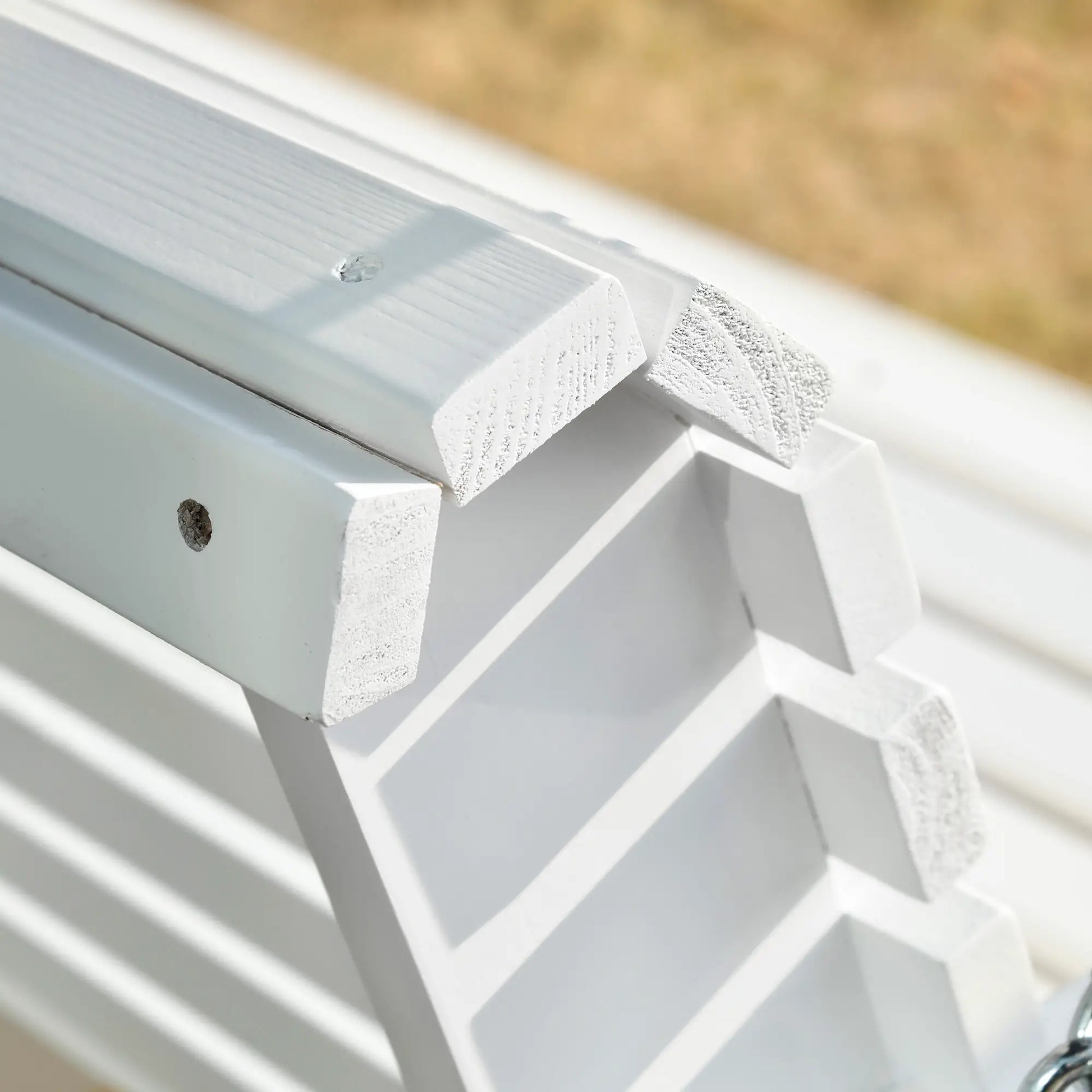 2 Seater Wooden Porch Swing, Outdoor Patio Chair with Cup Holder, White Hanging Porch Swings at Gallery Canada