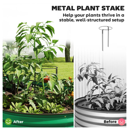 7' x 3' x 1' Parterre de jardin surélevé galvanisé, Tuteur de plante métallique vert, Vert