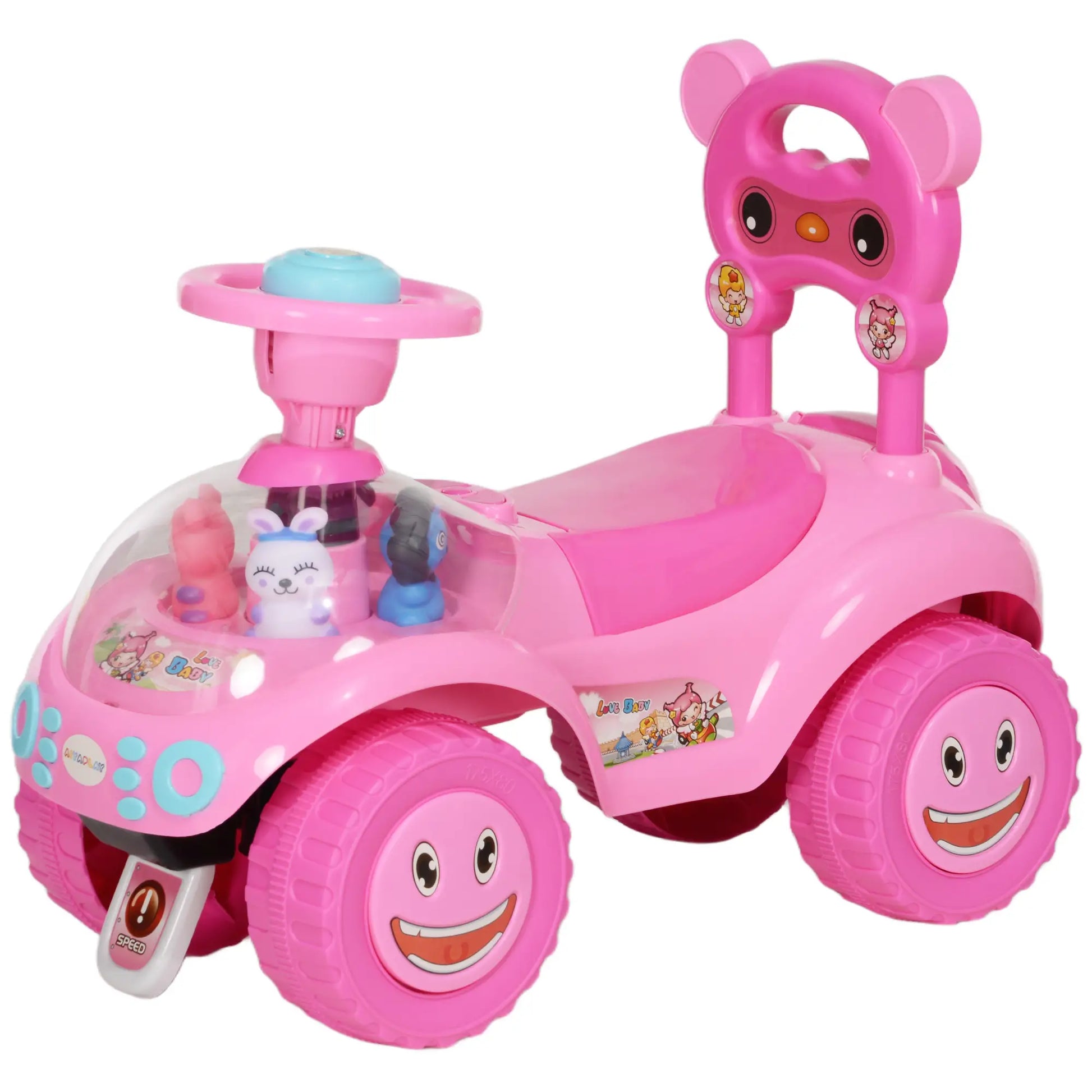 Toddler Push Car with Horn, Light, Music, Pink Push Cars for Toddlers Pink at Gallery Canada