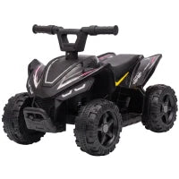 Quad pour enfants 6V, 4 roues, commande par bouton, 45 minutes, noir