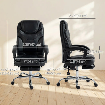 6 Point Vibration Massage Office Chair, PU Leather, Heated, Black Massage Chairs at Gallery Canada