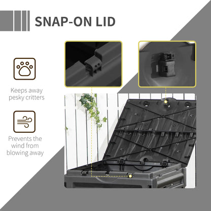 Garden Composter, 120 Gallon (450L), 80 Vents, 2 Sliding Doors, Black Outdoor Compost Bin at Gallery Canada