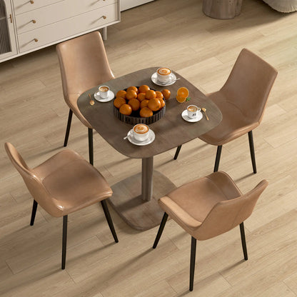 Modern Dining Table For 4, Wood-Effect Top, 27.6" x 27.6", Dark Brown Dining Tables at Gallery Canada
