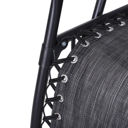 Zero Gravity Chair Set of 2, Patio Chair with Side Table, Dark Grey Lounger Chairs at Gallery Canada