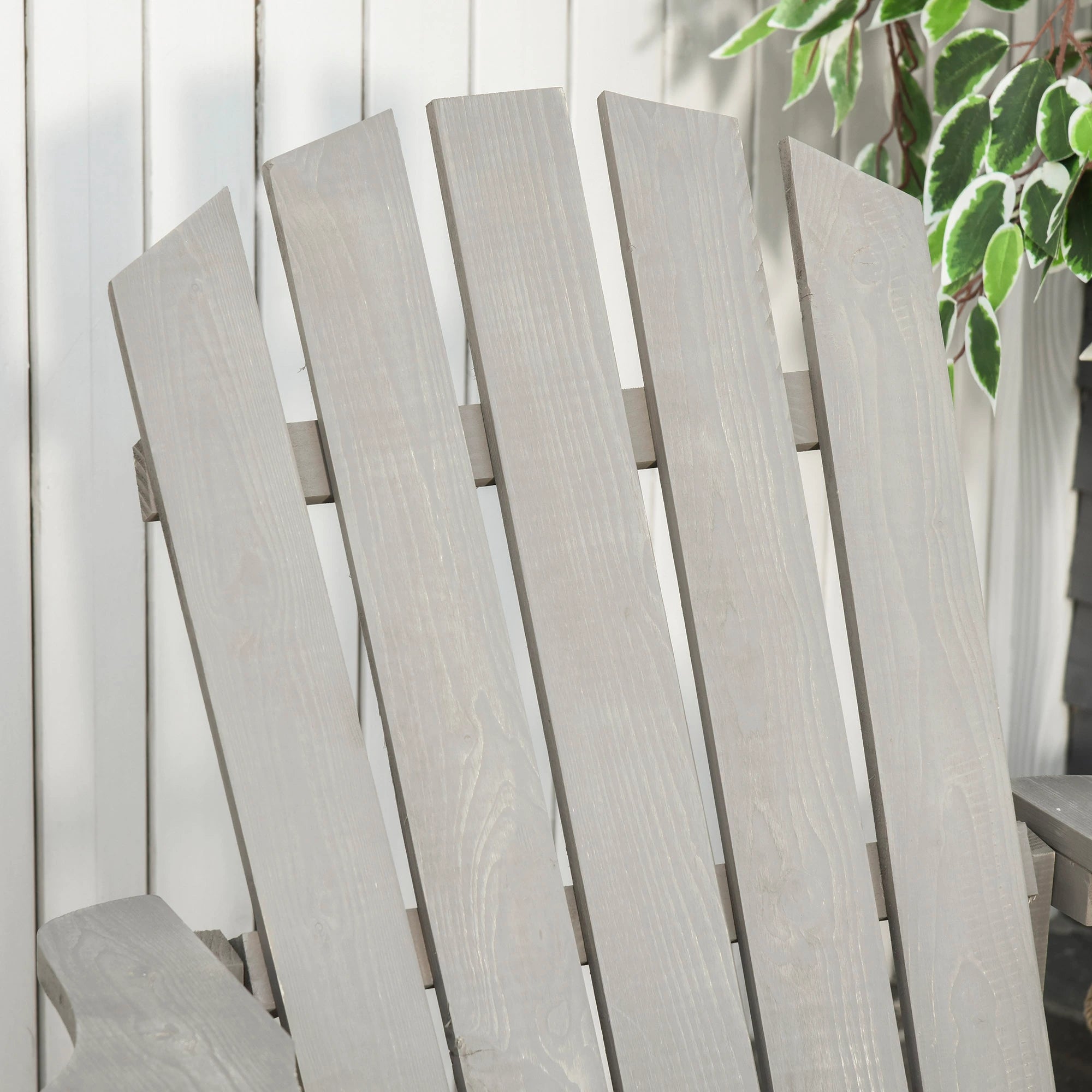 Wood Adirondack Chair, Outdoor Patio Chair, Slatted Design, Light Grey Patio Chairs at Gallery Canada