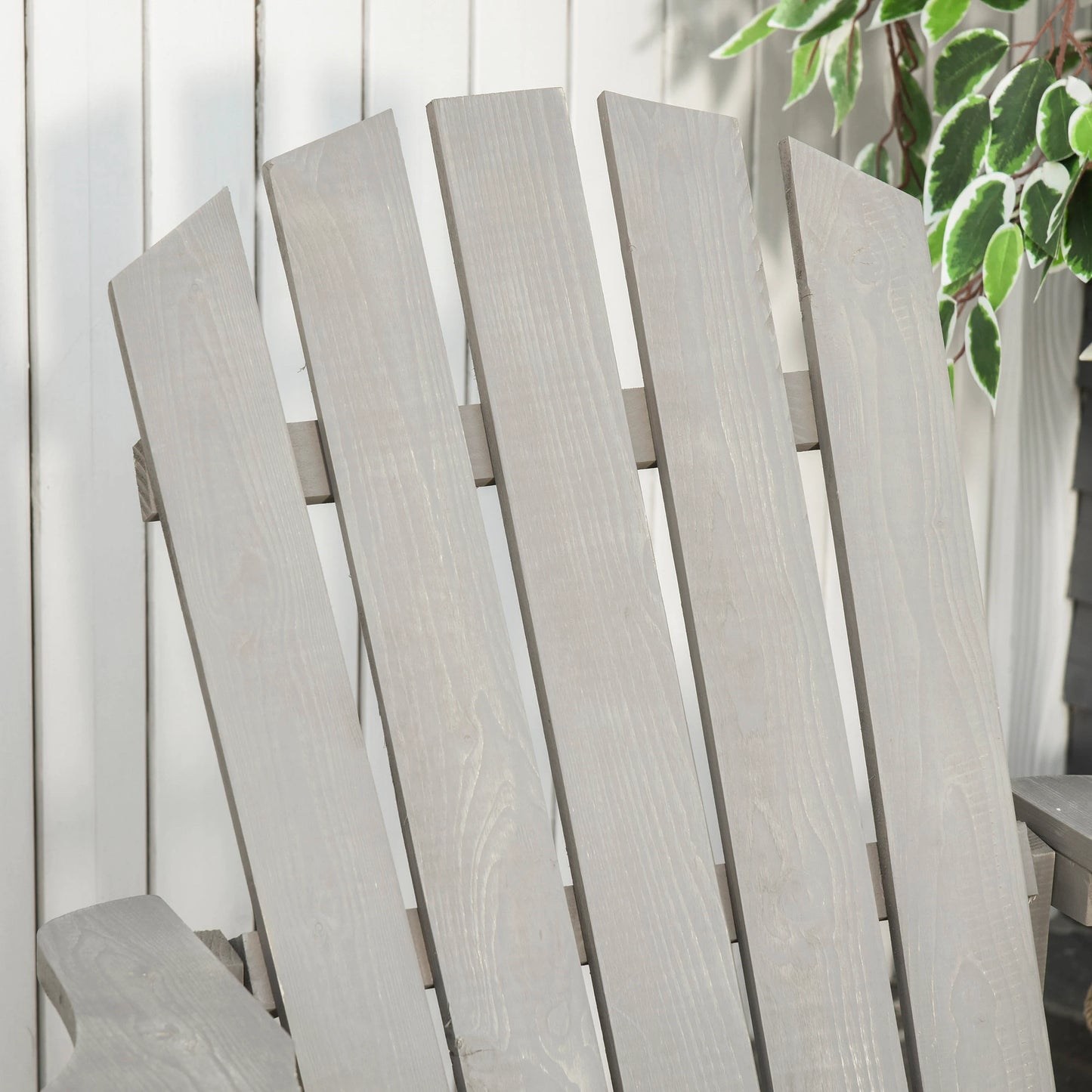 Wood Adirondack Chair, Outdoor Patio Chair, Slatted Design, Light Grey Patio Chairs at Gallery Canada
