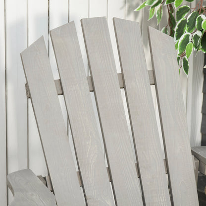 Wood Adirondack Chair, Outdoor Patio Chair, Slatted Design, Light Grey Patio Chairs at Gallery Canada