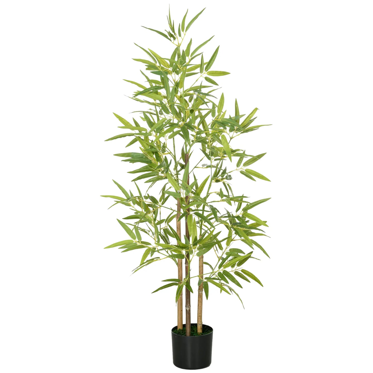 4ft Artificial Bamboo Tree with Pot, Indoor Home Office Decor Artificial Trees Green, Black at Gallery Canada