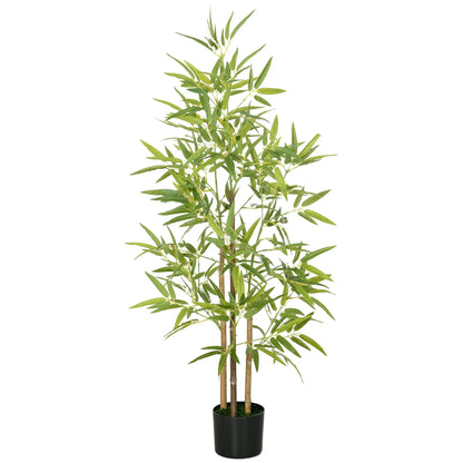 4ft Artificial Bamboo Tree with Pot, Indoor Home Office Decor Artificial Trees Green, Black at Gallery Canada