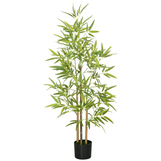 4ft Artificial Bamboo Tree with Pot, Indoor Home Office Decor Artificial Trees Green, Black at Gallery Canada
