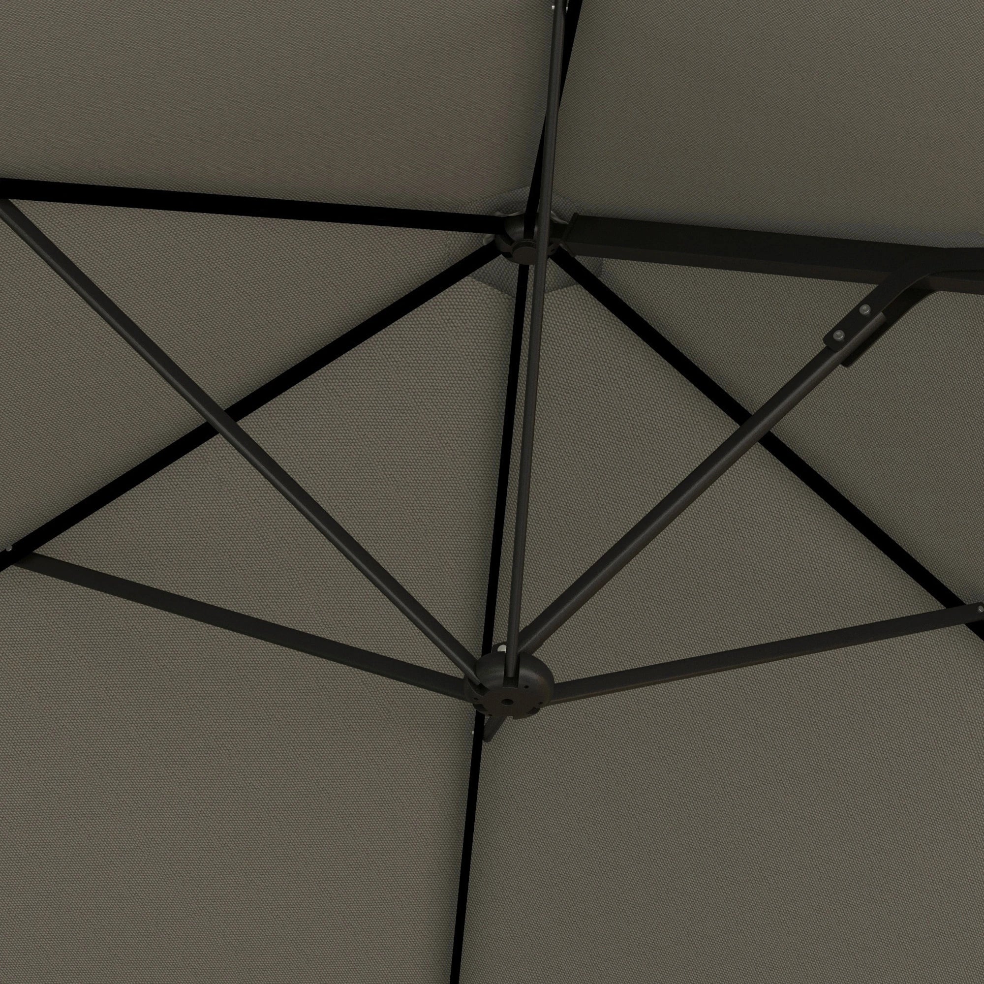 8.5FT Outdoor Cantilever Parasol, 360° Rotation, Cross Base, Light Grey Cantilever Umbrellas at Gallery Canada