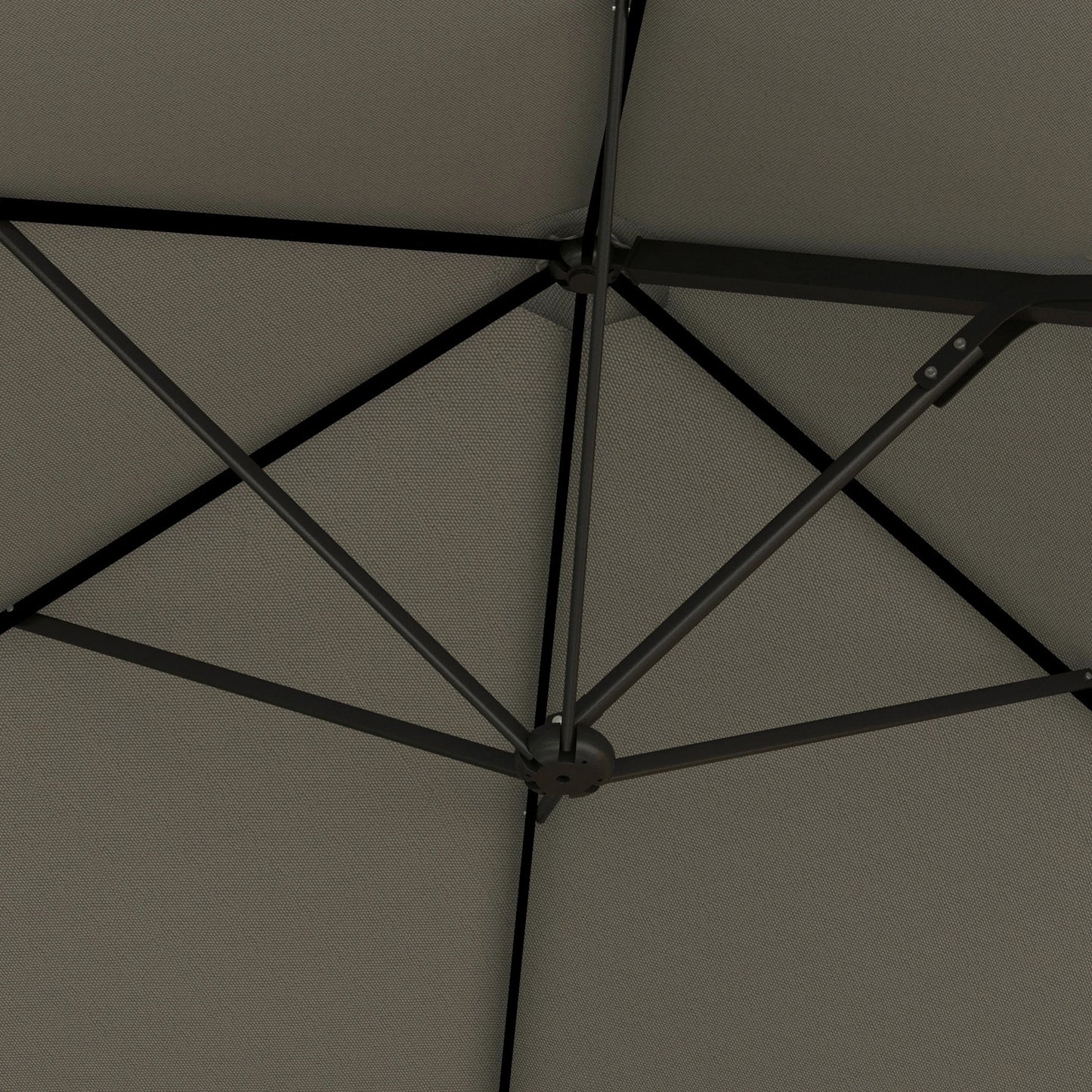 8.5FT Outdoor Cantilever Parasol, 360° Rotation, Cross Base, Light Grey Cantilever Umbrellas at Gallery Canada