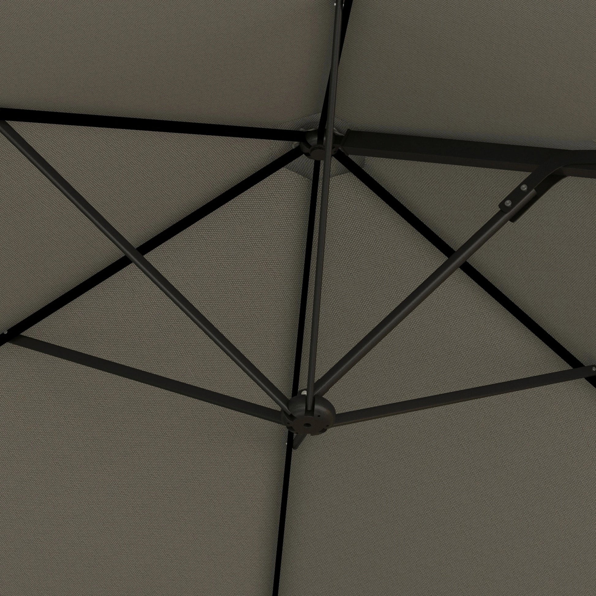 8.5FT Outdoor Cantilever Parasol, 360° Rotation, Cross Base, Light Grey Cantilever Umbrellas at Gallery Canada
