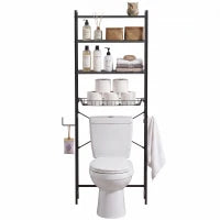 3-Tier Over-the-Toilet Storage Shelf, Adjustable, Black