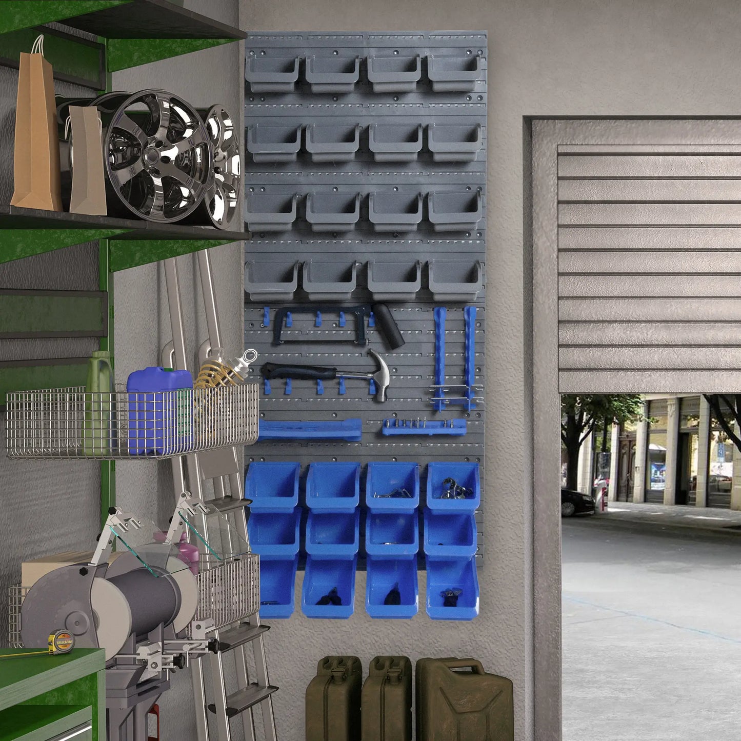 44PC Wall Mounted Storage Bins, Hardware Organizer, Blue Tool Organizers at Gallery Canada