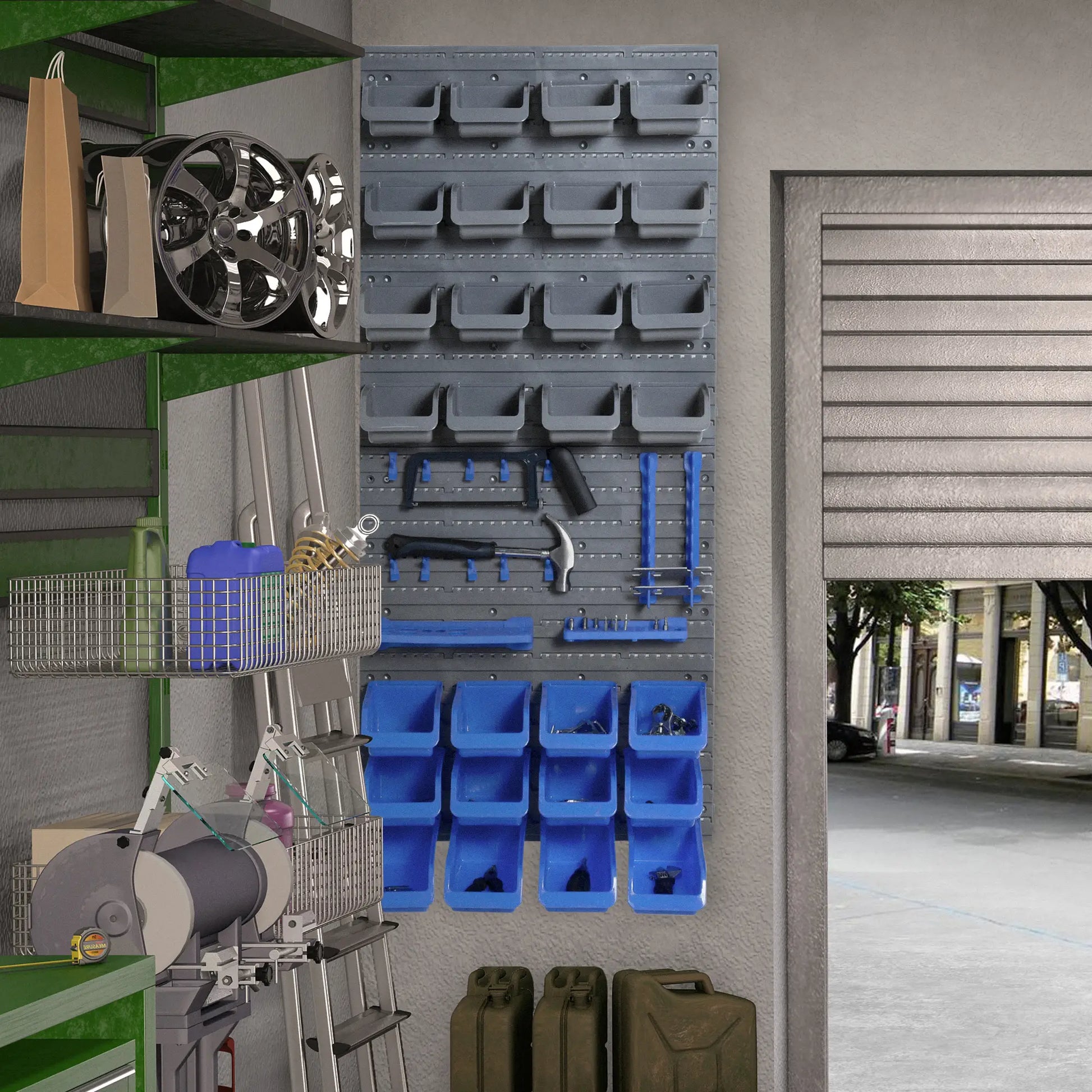 44PC Wall Mounted Storage Bins, Hardware Organizer, Blue Tool Organizers at Gallery Canada