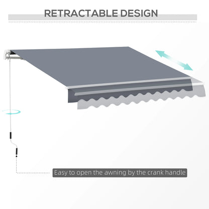 10' x 8' Retractable Awning, Sunshade Canopy for Patio, Dark Grey Patio Awnings at Gallery Canada