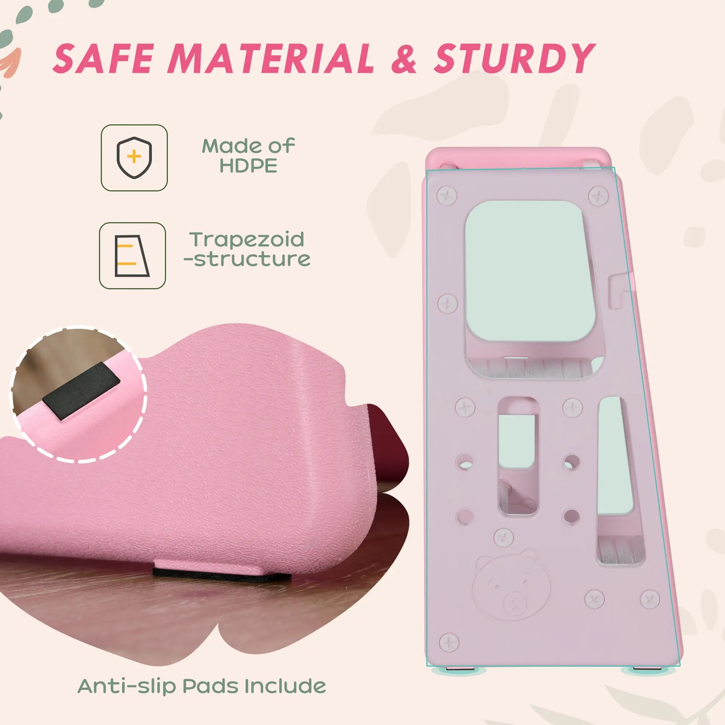 Toddler Kitchen Helper 2 Step Stool, Adjustable Height, Safety Rail, Pink Toddler & Kids Step Stools at Gallery Canada