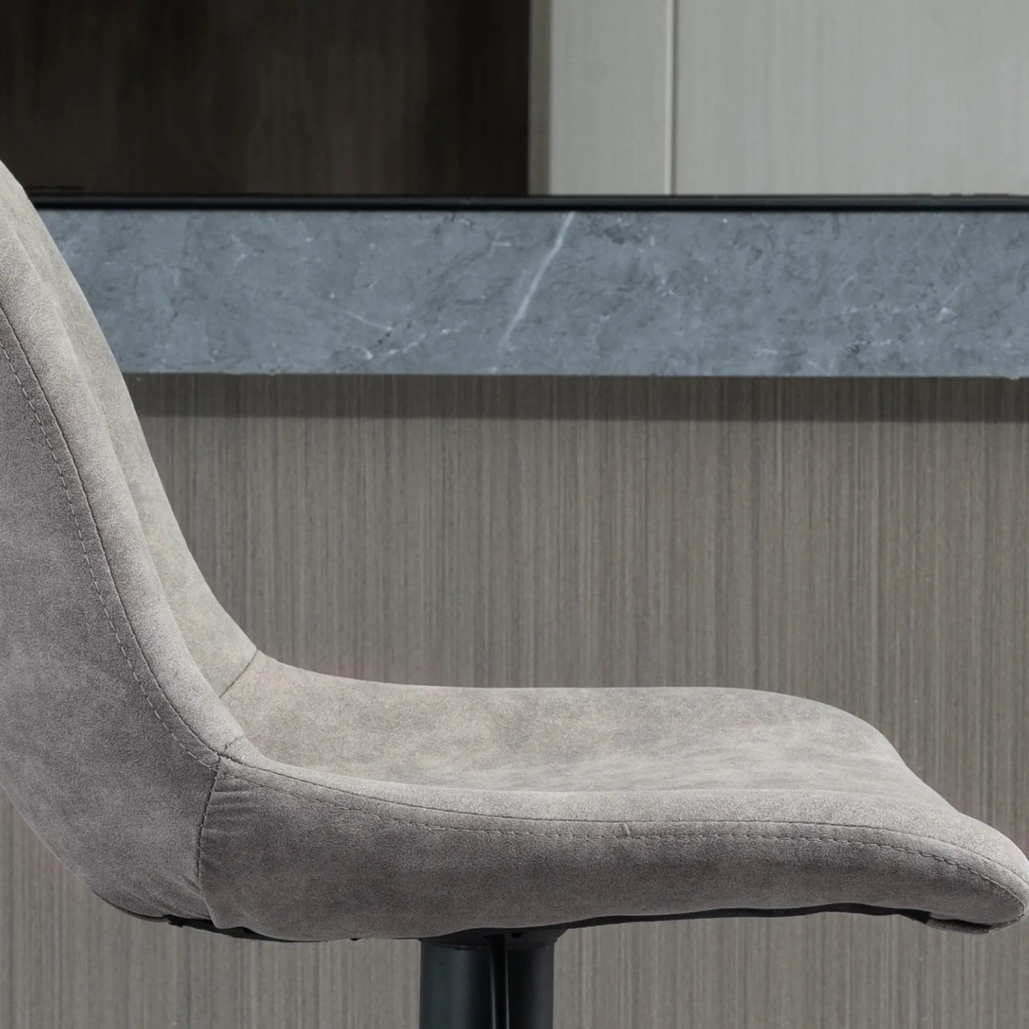 Adjustable Bar Stools Set of 2, Swivel with Back, Footrest, Grey Bar Stools at Gallery Canada