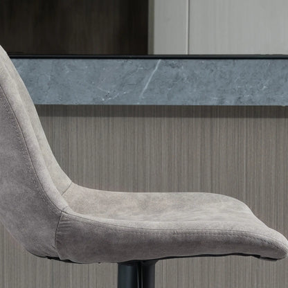 Adjustable Bar Stools Set of 2, Swivel with Back, Footrest, Grey Bar Stools at Gallery Canada