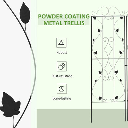 Metal Trellis Set of 2, Garden Climbing Plant Support, Leaf Design Plant Stands at Gallery Canada