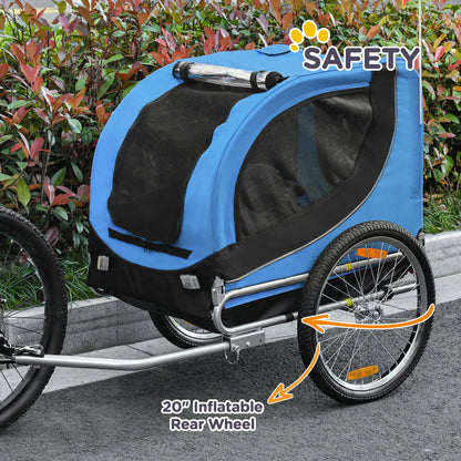 Foldable Dog Bike Trailer, Pet Cart, Bicycle Wagon, Blue Dog Bike Trailers & Strollers at Gallery Canada
