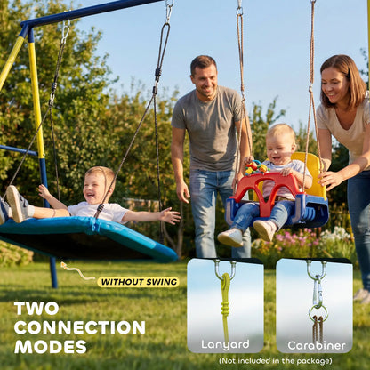 Kids Swing Set, Heavy Duty Metal, 2 Seat, Supports 150 kg, Indoor Outdoor, Blue Gym Sets & Swings at Gallery Canada