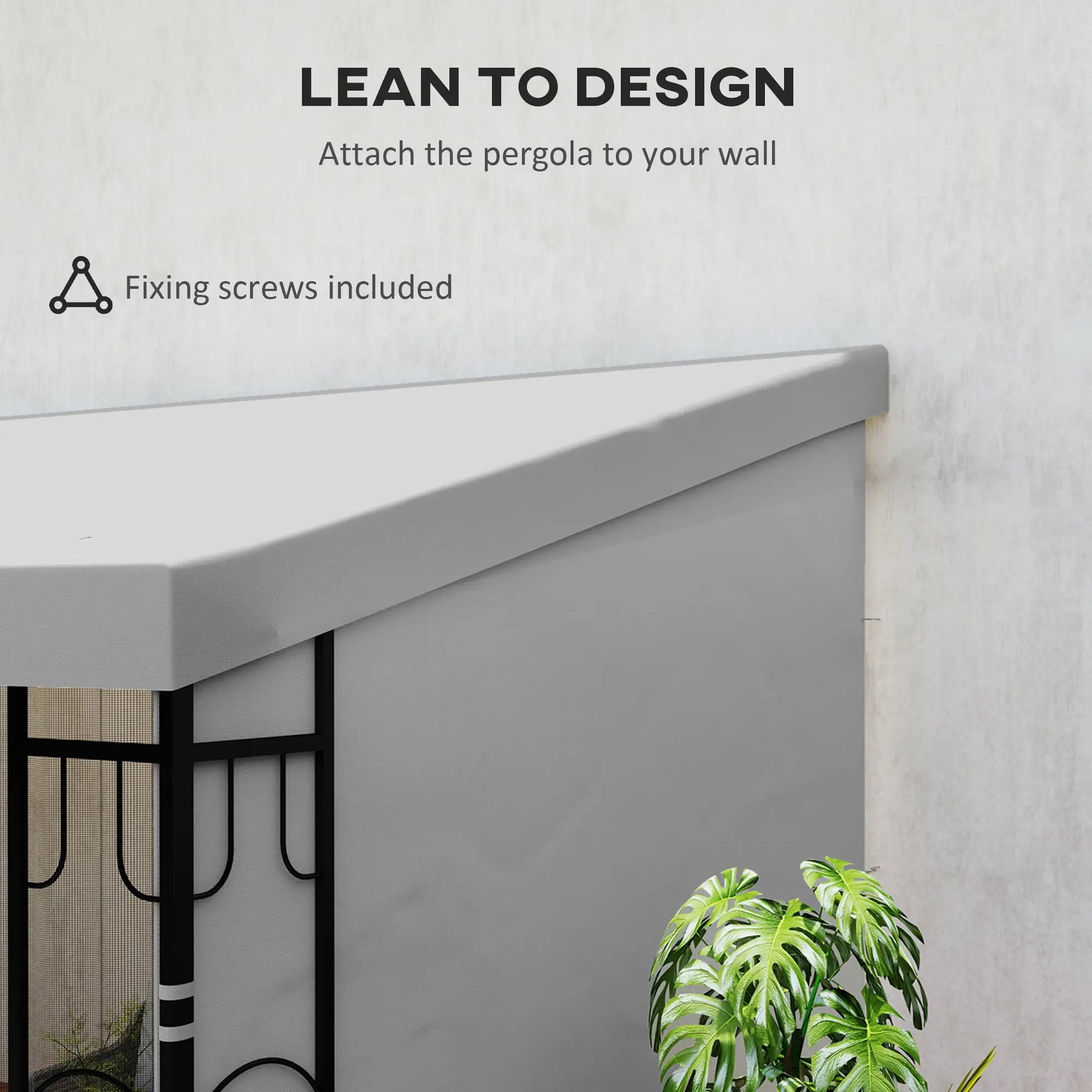 10' x 13' Wall Pergola, Outdoor Gazebo, 2 Curtains, 2 Nettings, UV Resistant, Light Grey Pergolas at Gallery Canada