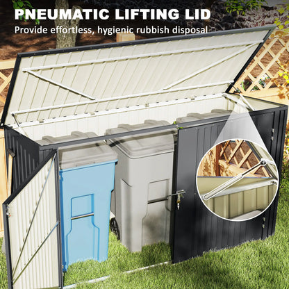 7.6 x 3.4ft Outdoor Storage Shed, Triple Bin Organizer, Lockable Doors Sheds at Gallery Canada