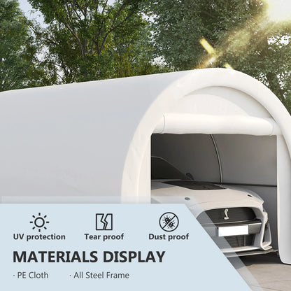 10' x 16' Heavy Duty Carport Tent, PE Cover, White Car Shelters at Gallery Canada