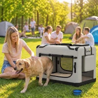Soft Sided Pet Carrier Bag for Extra Large Dogs, Light Grey