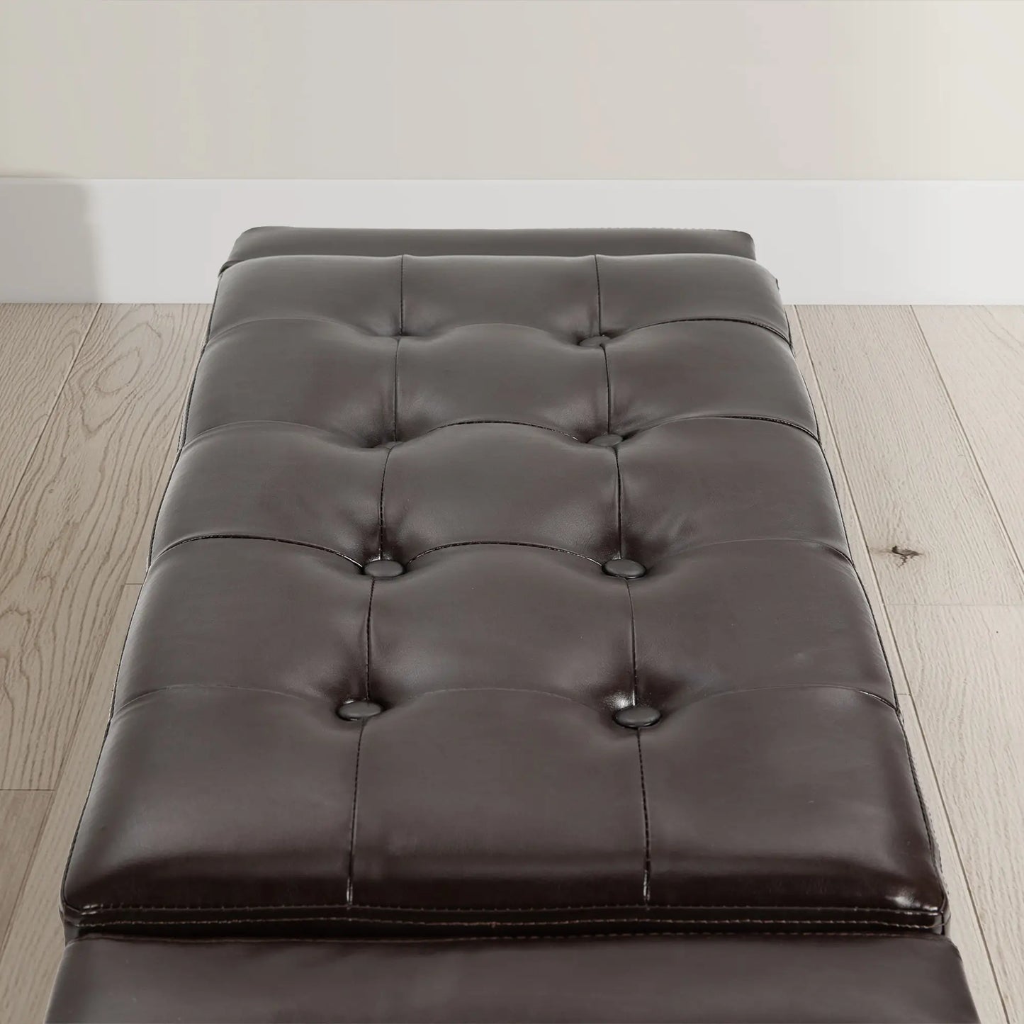 Storage Ottoman Bench, PU Leather, Tufted Design, Brown Storage Ottomans & Benches at Gallery Canada