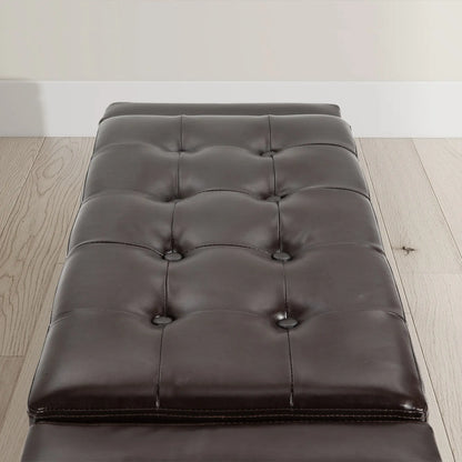Storage Ottoman Bench, PU Leather, Tufted Design, Brown Storage Ottomans & Benches at Gallery Canada