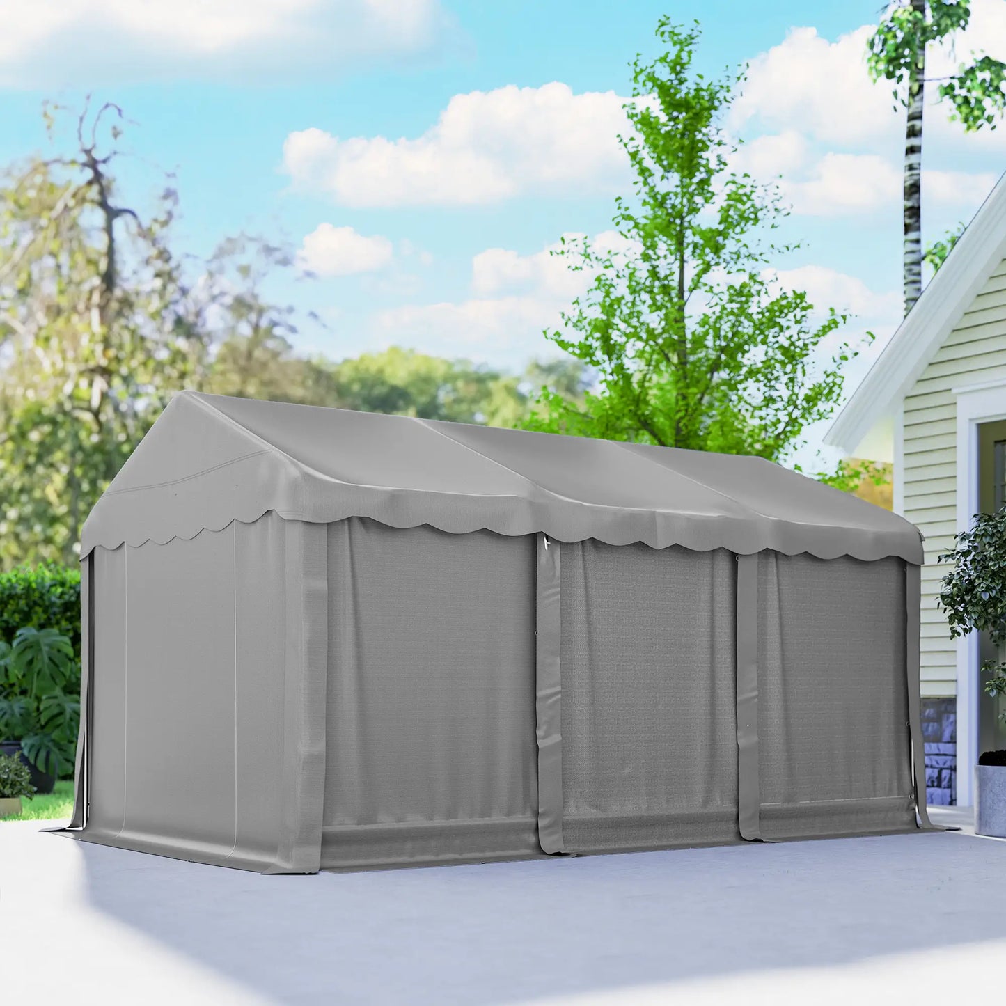 20' x 10' Portable Shed, Outdoor Storage Tent, Light Grey Portable Shed at Gallery Canada