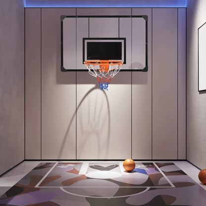 Wall Mounted Mini Basketball Hoop, 45" x 29" Backboard, Rim, All-Weather Net Basketball at Gallery Canada