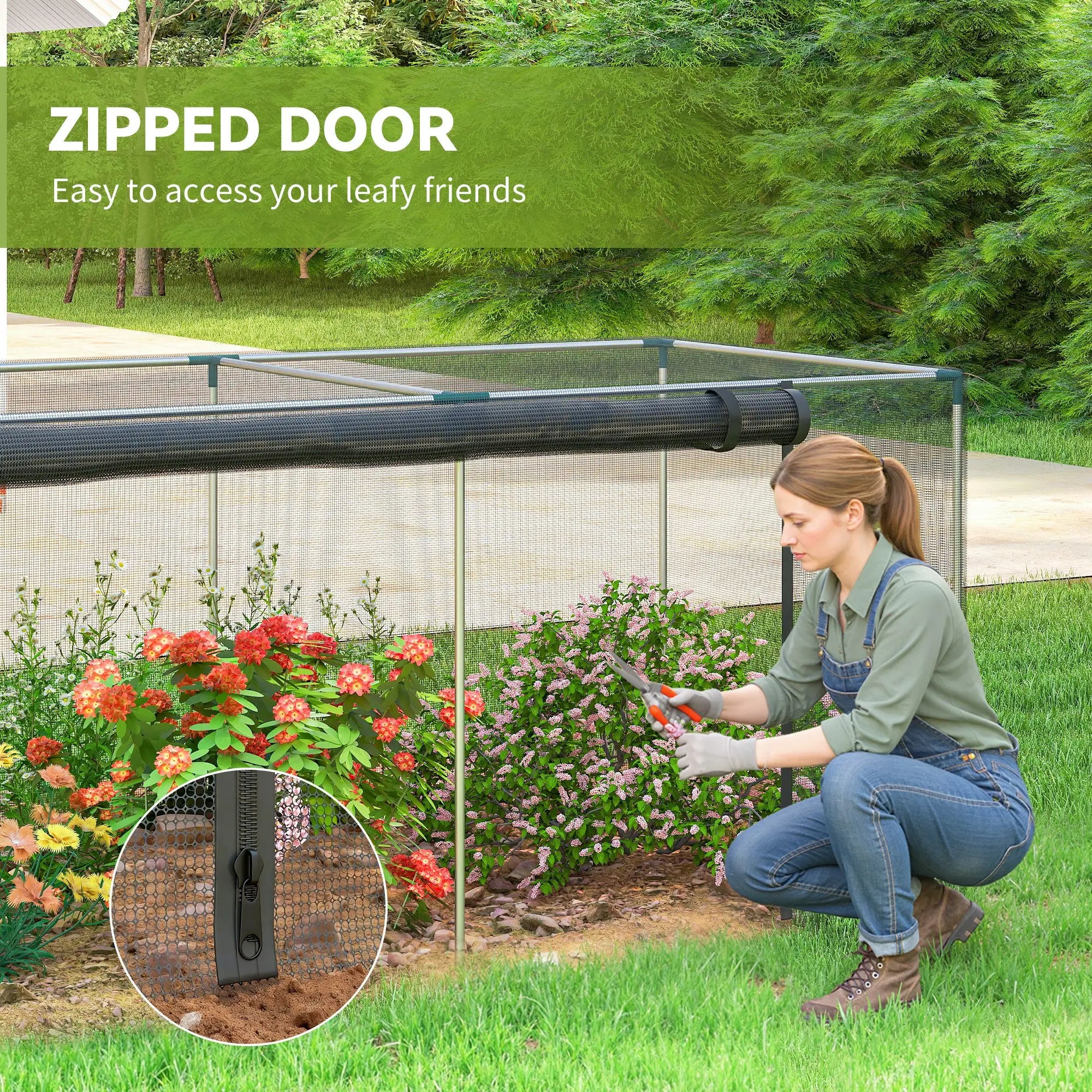 Galvanized Steel Crop Cage, Plant Protection Tent, 12' x 4', Black Crop Cage at Gallery Canada