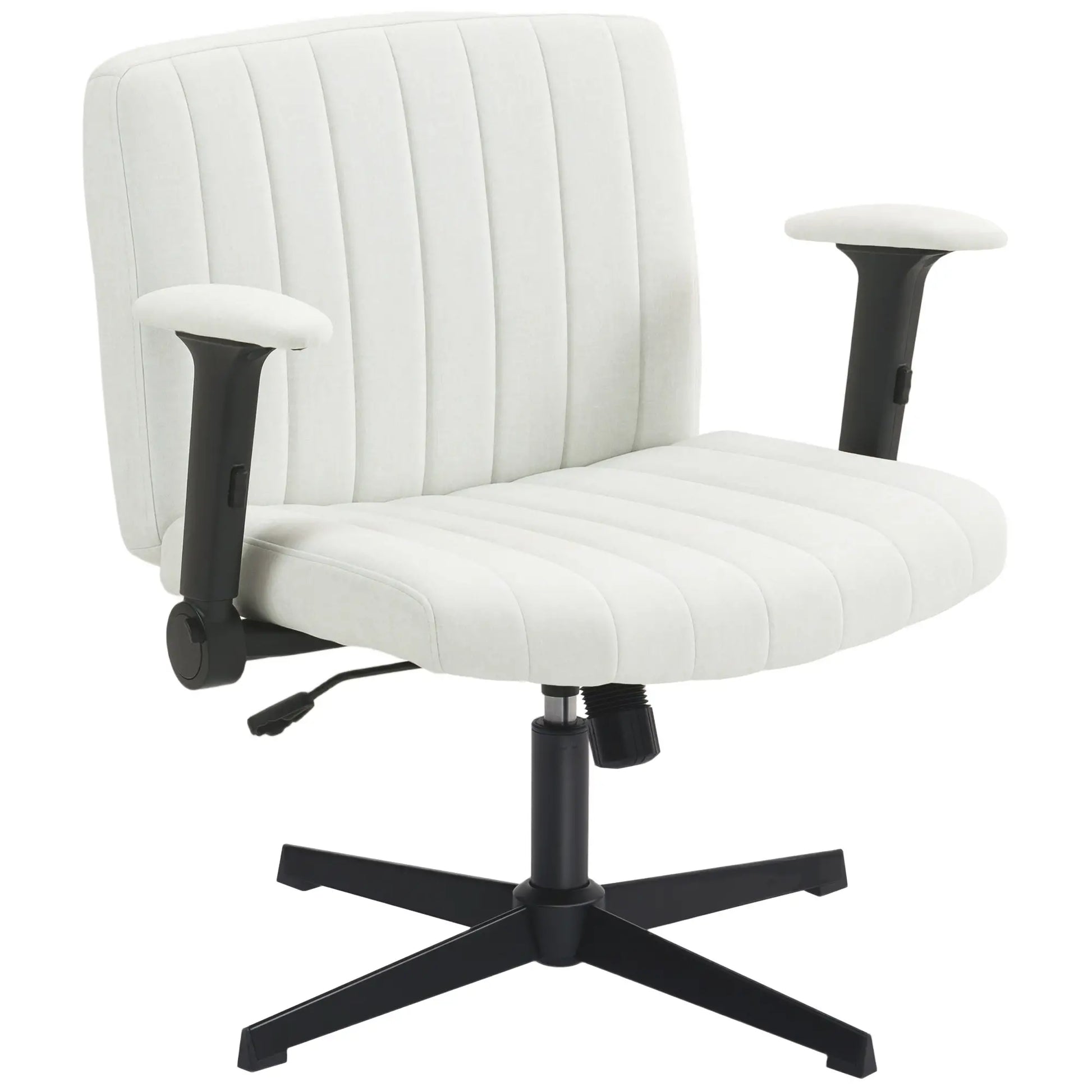 Criss Cross Chair, Flip-Up Armrests, Adjustable Height, Tilting, No Wheels, Beige Task Chairs Beige at Gallery Canada