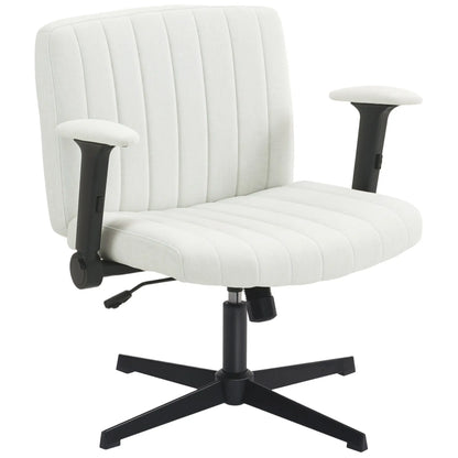 Criss Cross Chair, Flip-Up Armrests, Adjustable Height, Tilting, No Wheels, Beige Task Chairs Beige at Gallery Canada