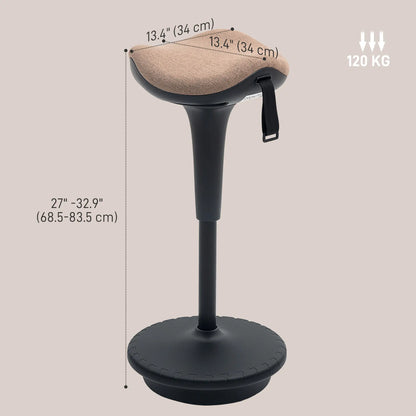 Adjustable Ergonomic Swivel Standing Stool, Brown Office Chairs at Gallery Canada
